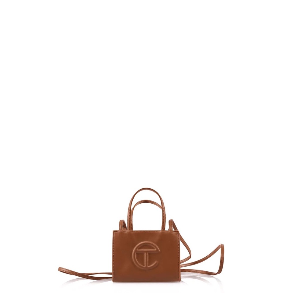 Telfar small tan shopping bag